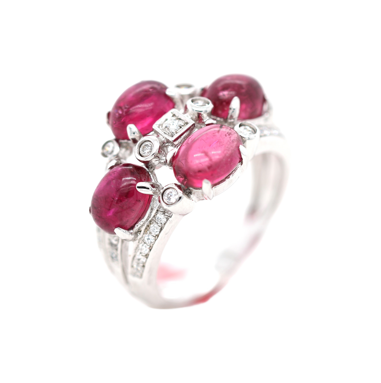 925 Silver /Tourmaline / White Topaz Ring