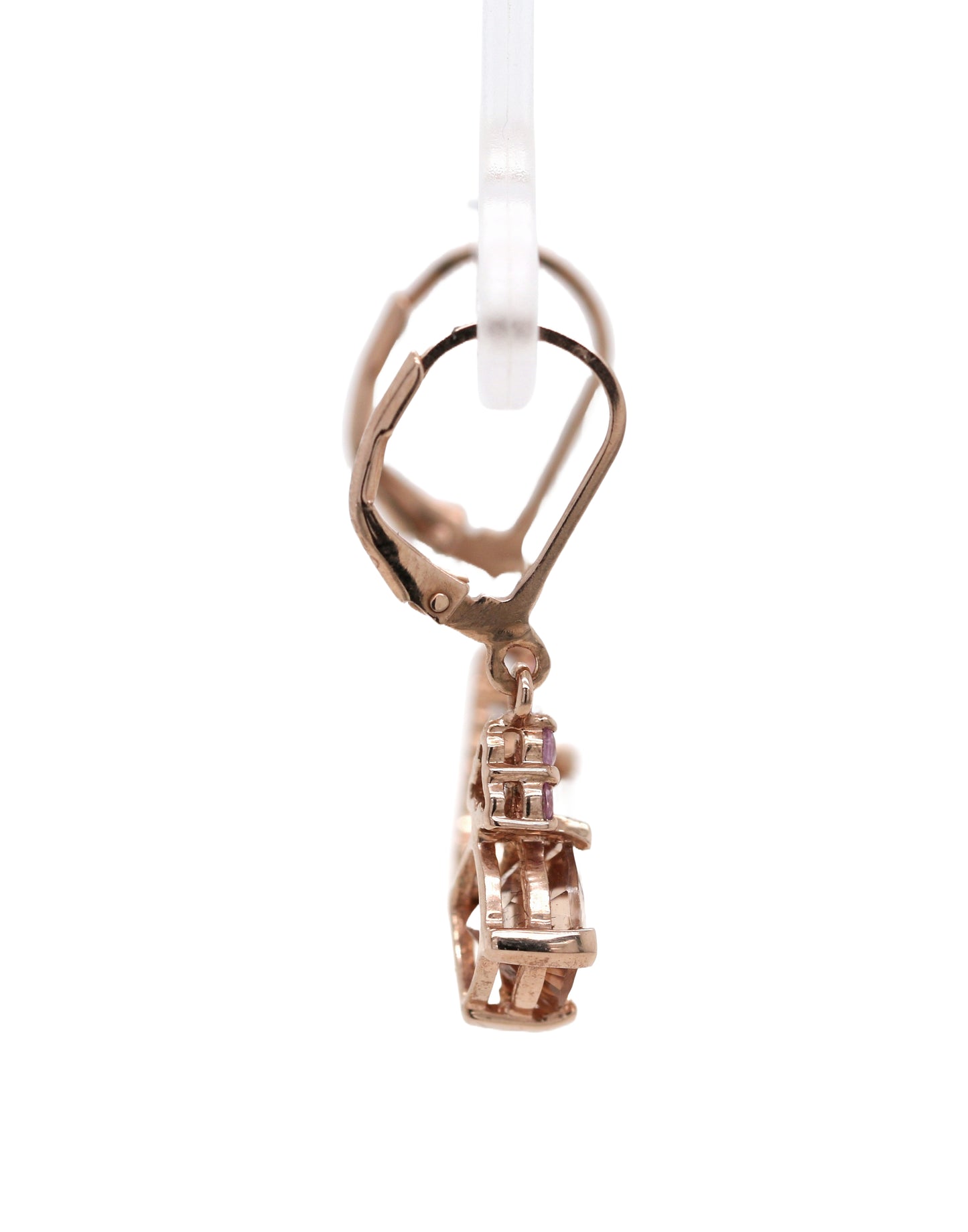 Morganite/ Pink Sapphire Lever back Earring