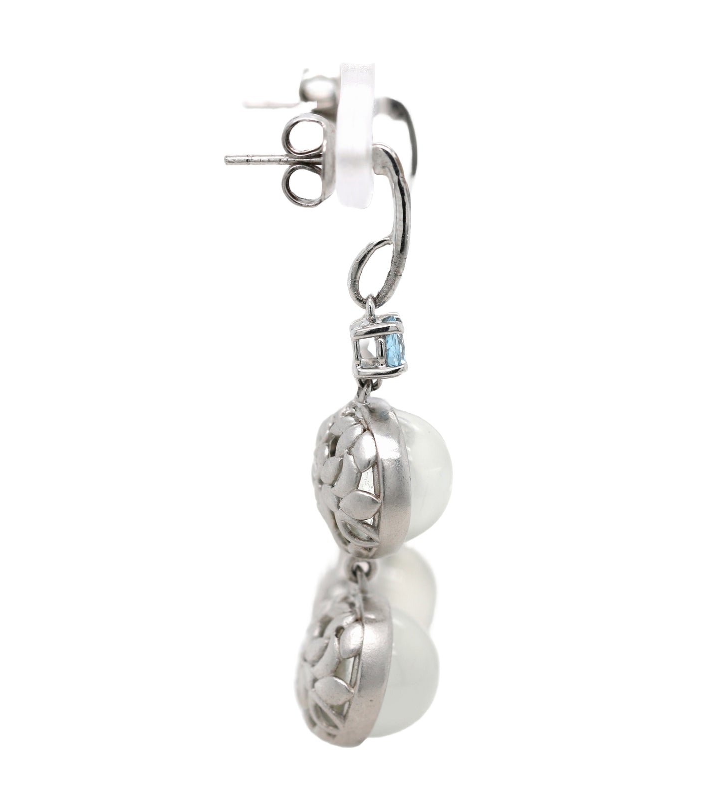 925 Moonstone / Blue Topaz Earring