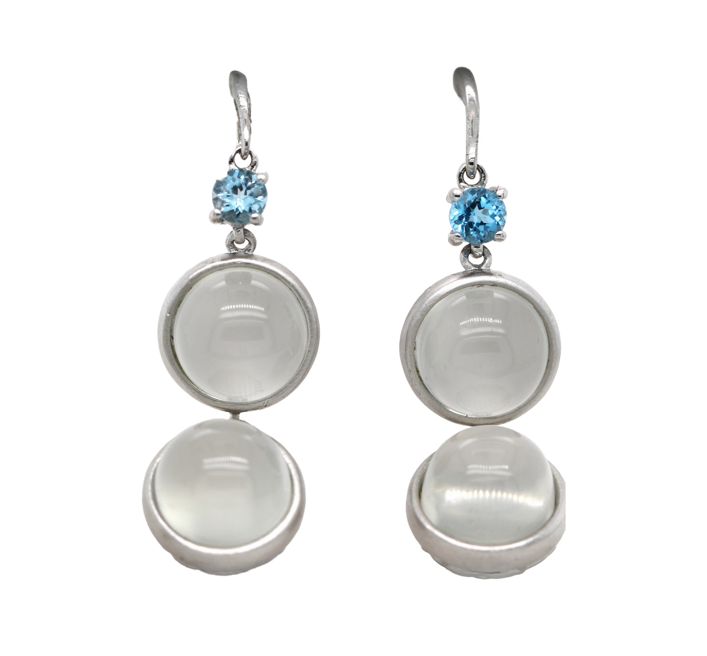 925 Moonstone / Blue Topaz Earring