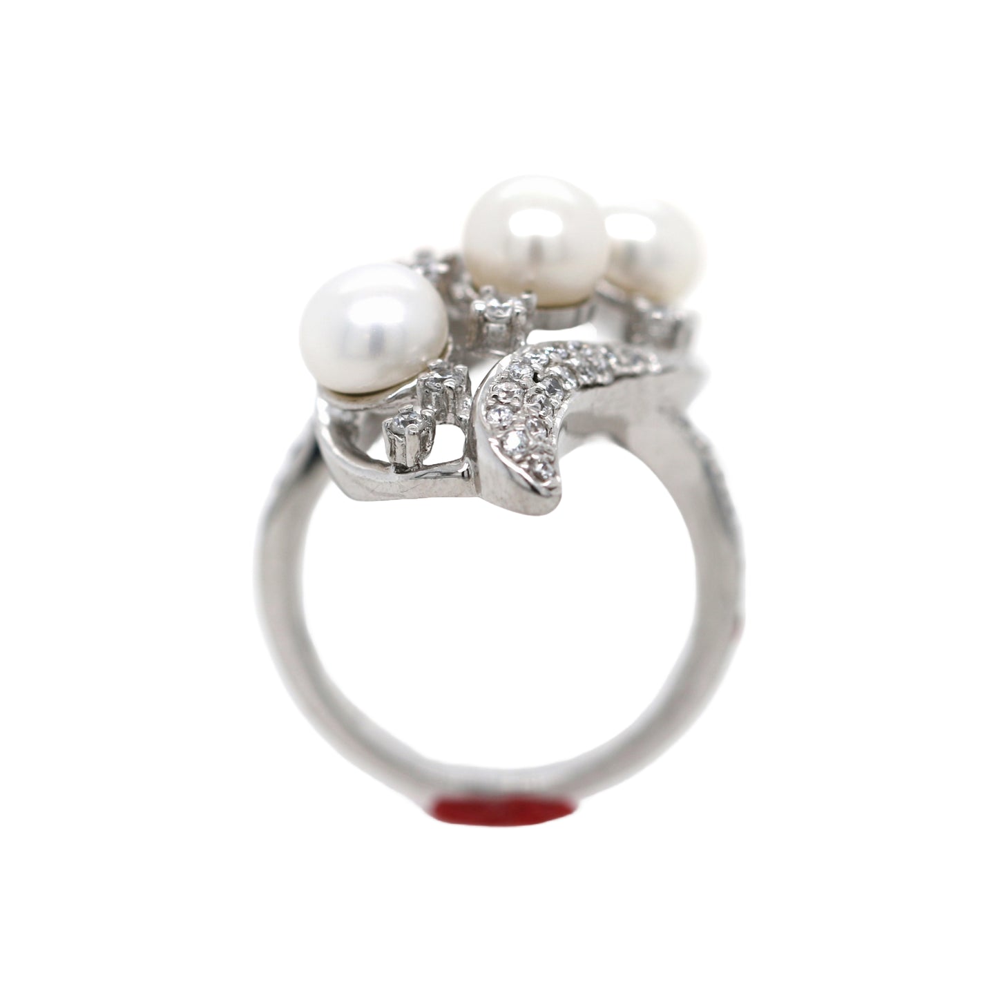 Perfect Pearl / White Topaz Ring