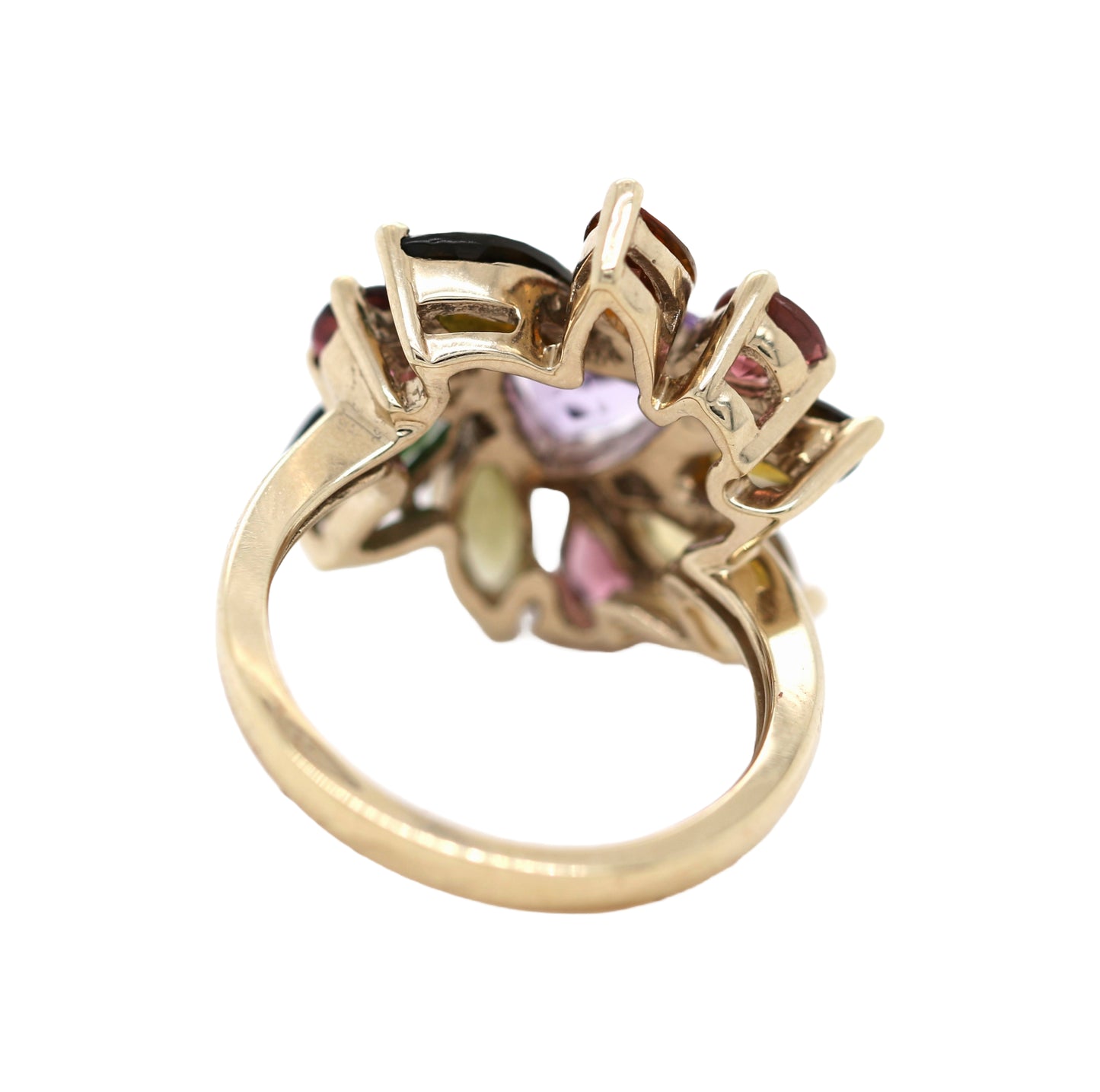 Tourmaline / Amethyst Plated in Yellow Gold Ring