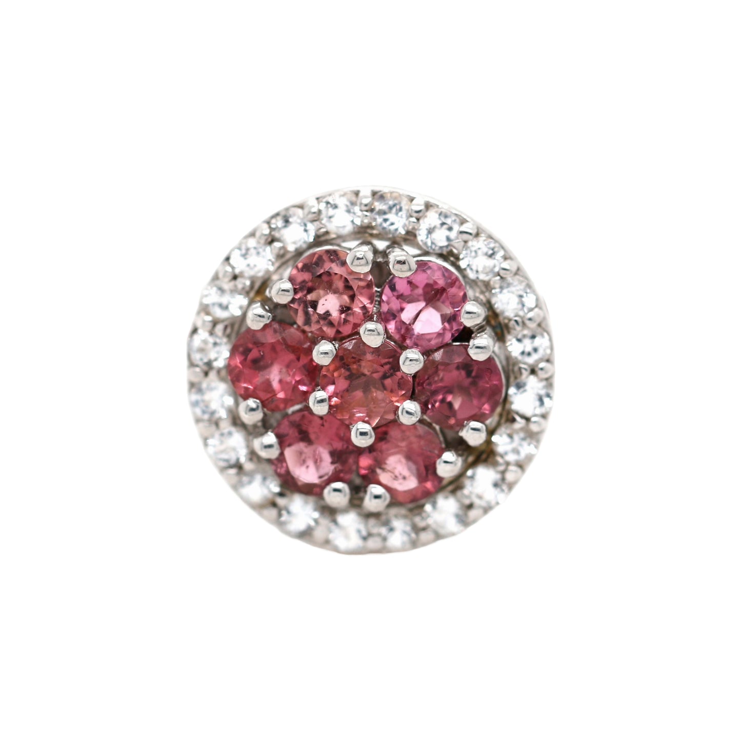 925 Pink Tourmaline / White Topaz Ring