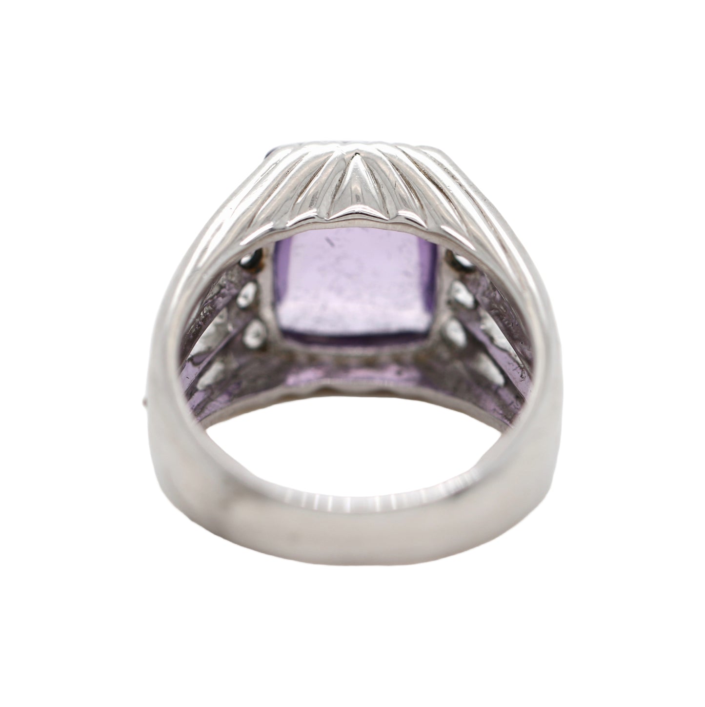 925 sterling Silver / Amethyst / White Topaz Ring