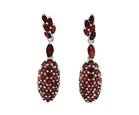 925 Sterling Silver Garnet Earring