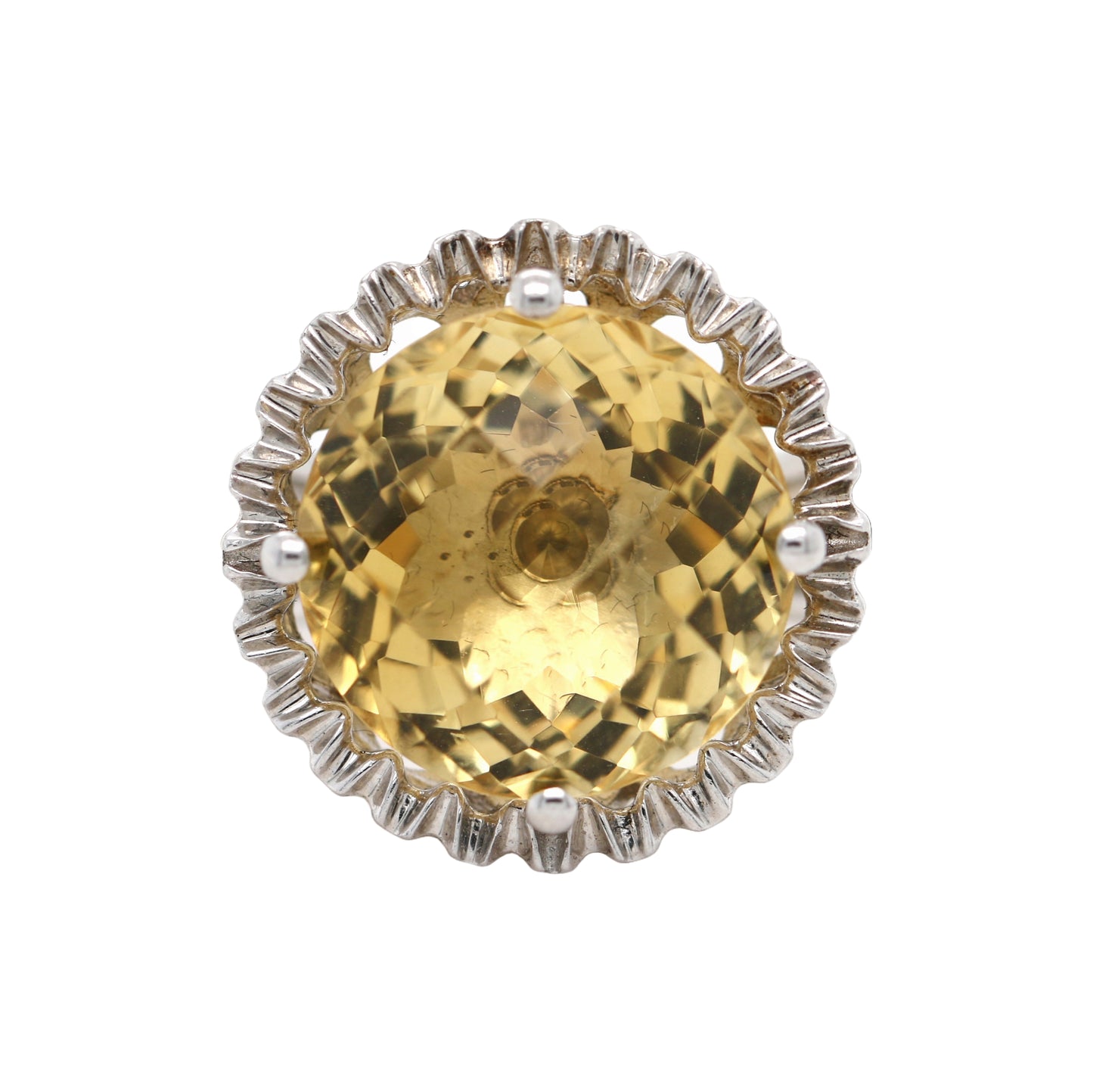 925 Citrine / White Topaz Ring ( 11.92 cts)