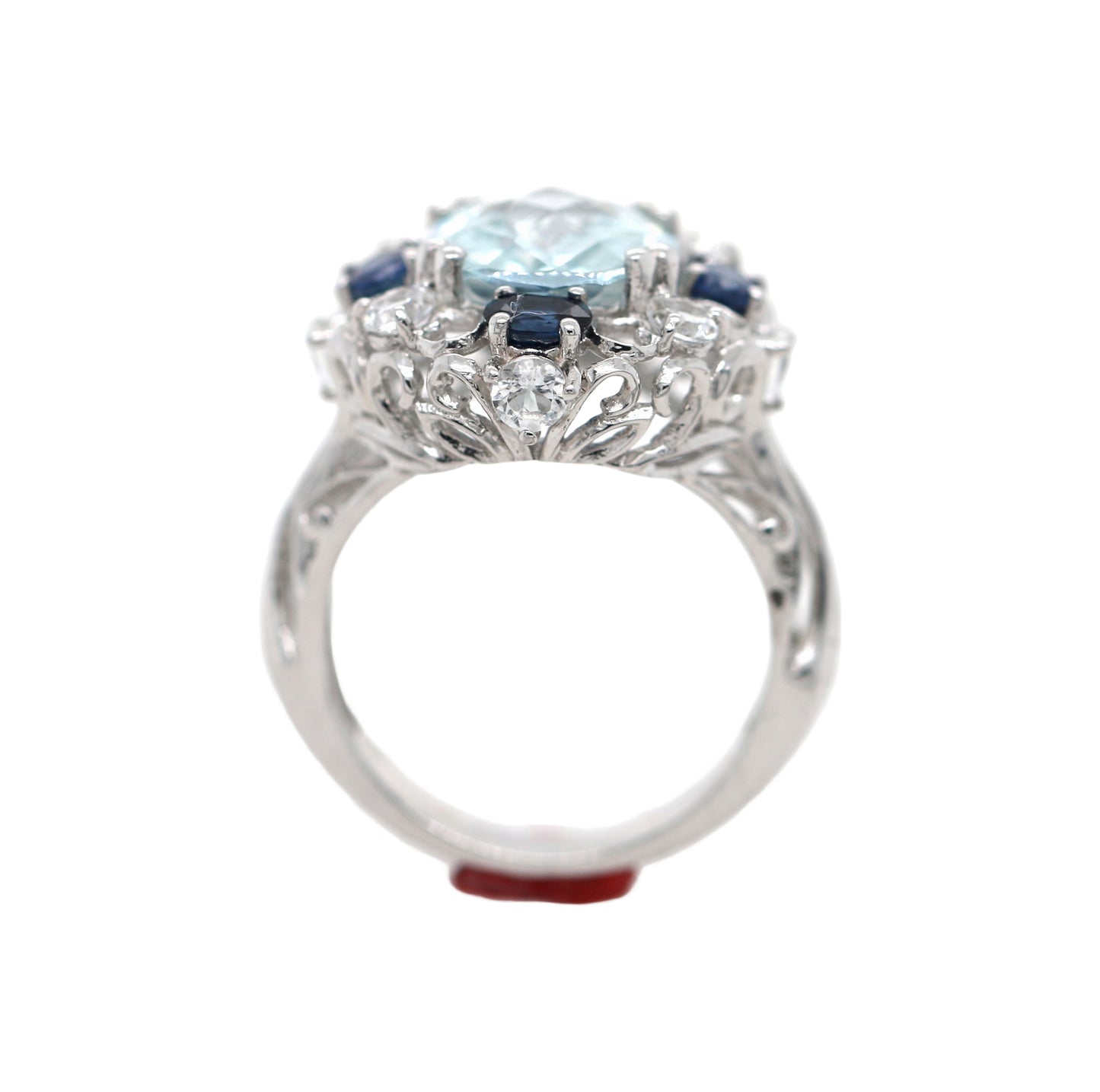 Aquamarine/ Blue Sapphire/ White Topaz Ring