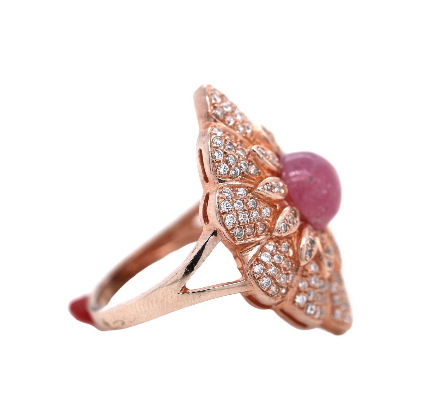 Red Corandum / White Topaz Ring