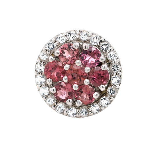 925 Pink Tourmaline / White Topaz Ring