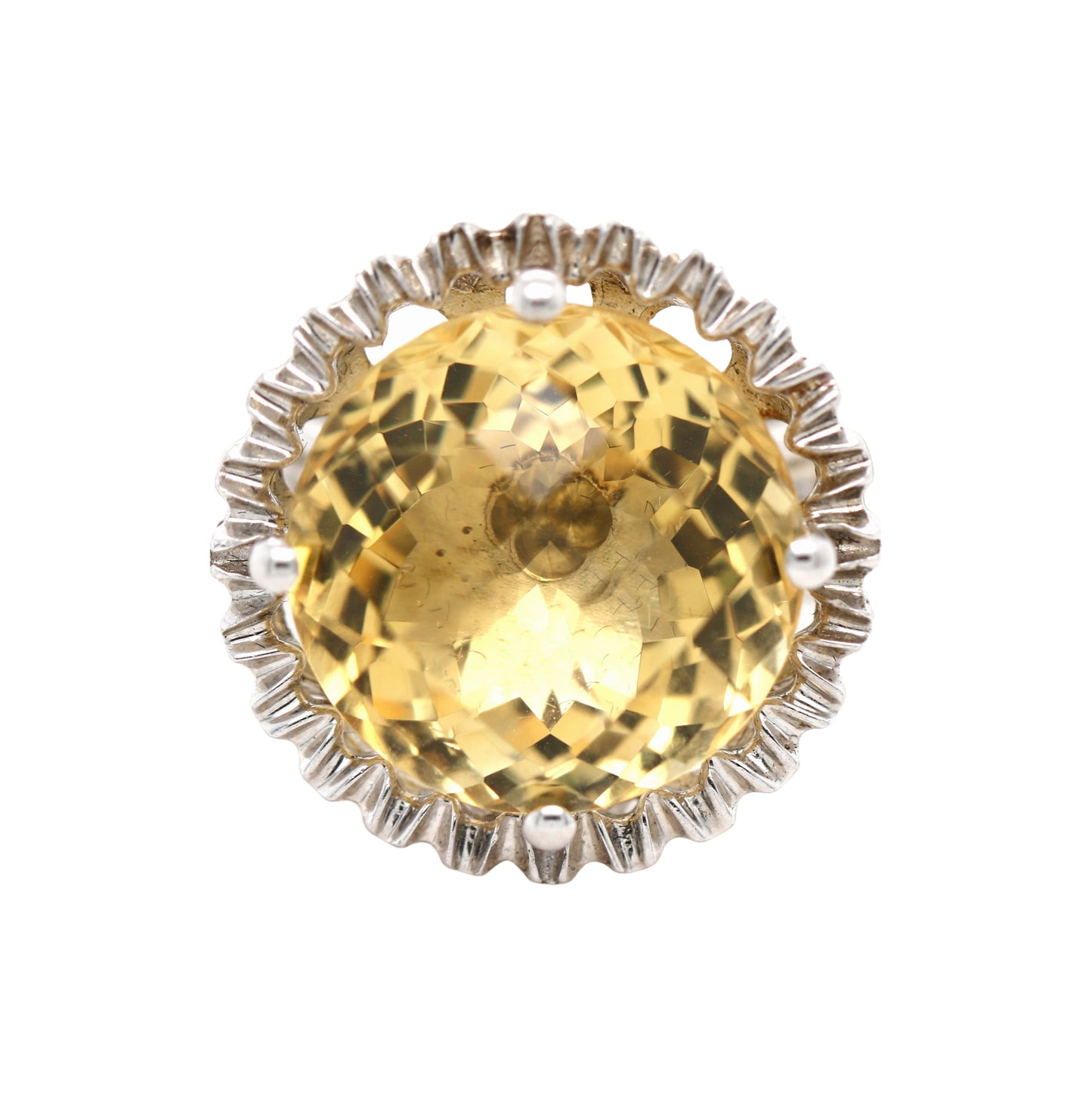 925 Citrine / White Topaz Ring ( 11.92 cts)