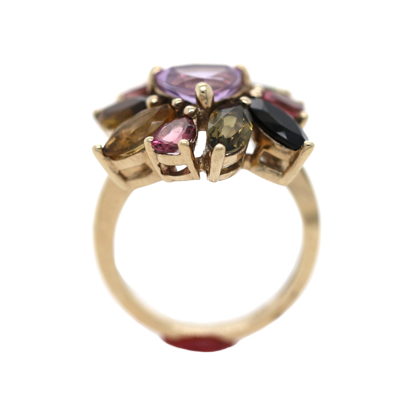 Tourmaline / Amethyst Plated in Yellow Gold Ring