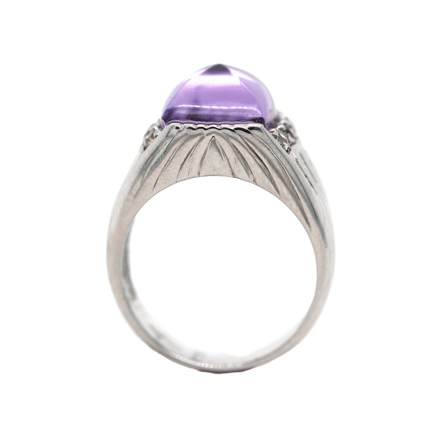 925 sterling Silver / Amethyst / White Topaz Ring
