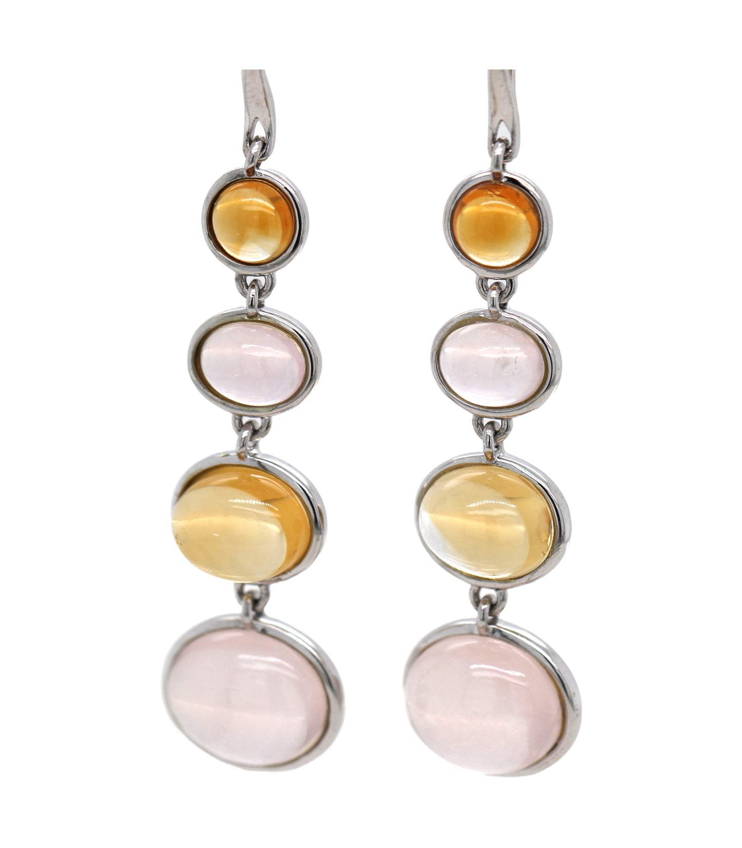 925 Lemon Quartz / Rose Quartz / Citrine Earrings