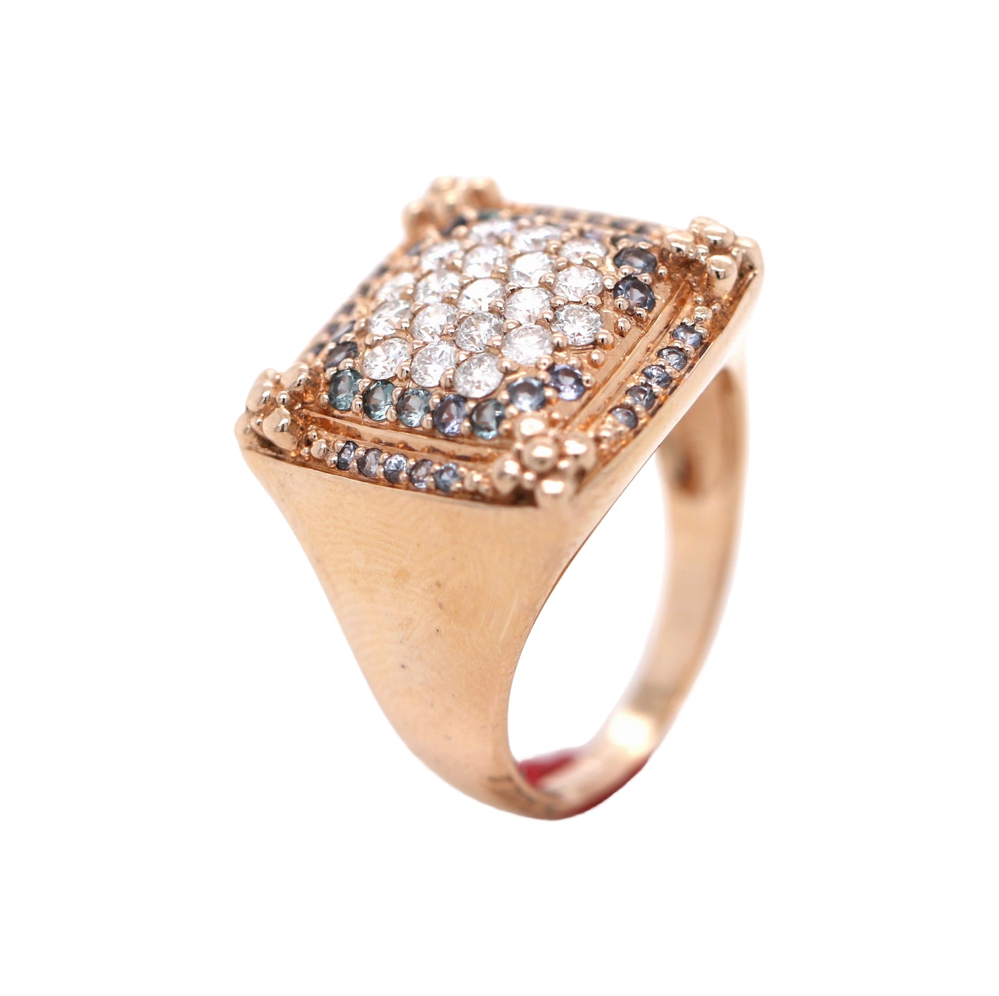 Color Change Garnet/ Diamond Ring